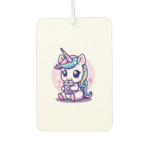 Süßes Kawaii-Einhorn, das Ramen-Nudelsuppe isst Gr Autolufterfrischer