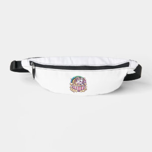 Süßes kawaii Einhorn mit Popcorn Langarm T-Shirt Bauchtasche