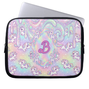 Süßes Kawaii-Einhorn-Pastell-Regenbogen-Magisches Laptopschutzhülle