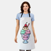 Süßes Kawaii-Eisbecher Schürze (Getragen)