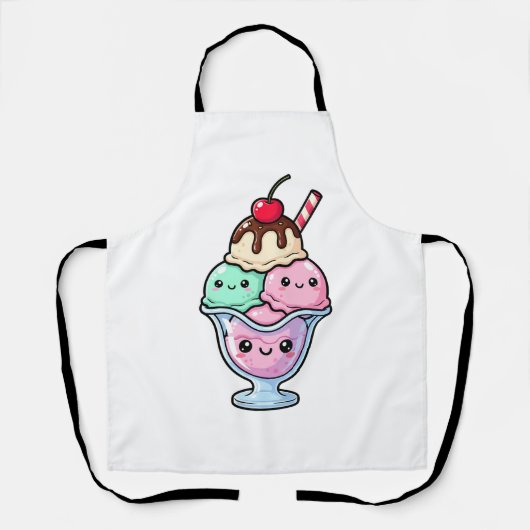 Süßes Kawaii-Eisbecher Schürze (Vorderseite)