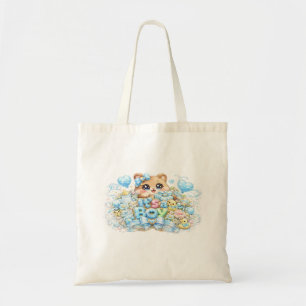 Süßes Kawaii Es ist ein Junge Teddybär Pastellblau Tragetasche