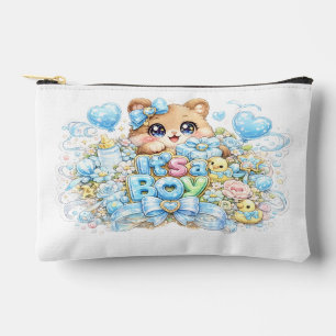Süßes Kawaii Es ist ein Junge Teddybär Pastellblau Zubehörtasche