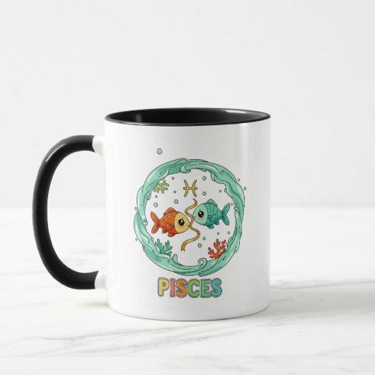 Süßes Kawaii Fische-Sternzeichen Tasse (Links)