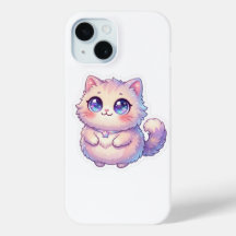 Süßes Kawaii Fluffiges Kätzchen Stern Pastell Chib