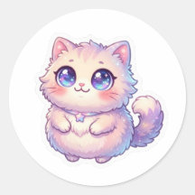 Süßes Kawaii Fluffiges Kätzchen Stern Pastell Chib