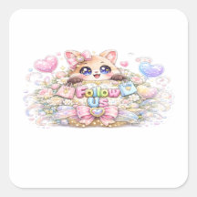 Süßes Kawaii Folge Uns Katze Pastell Rosa Social M