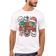 Süßes Kawaii Frohe Weihnachten Feiertags Cartoon T
