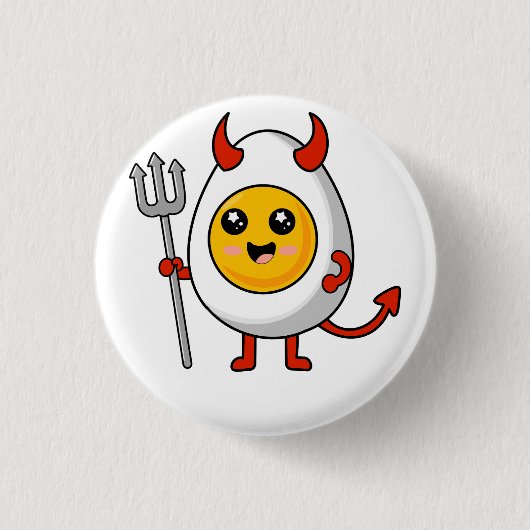 Süßes Kawaii-Gefülltes Ei Button (Vorderseite)