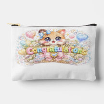Süßes Kawaii-Gratulationskatze-Pastellrosa-Blumenm