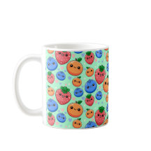 Süßes Kawaii Grün Orange Blau Frucht
