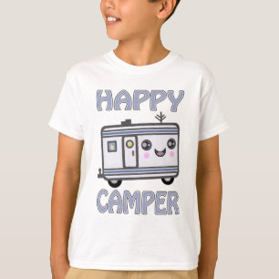 Süßes Kawaii Happy Camper Anhänger Kind T-Shirt