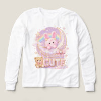 Süßes Kawaii-Hasen-Mond-T-Shirt ⭐