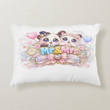 Süßes Kawaii Herr und Frau Panda Paar Pastellrosa 