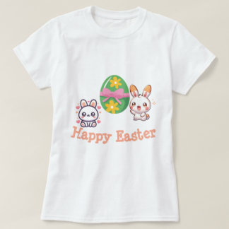 Süßes Kawaii-Kaninchen Frohe Ostern T-Shirt