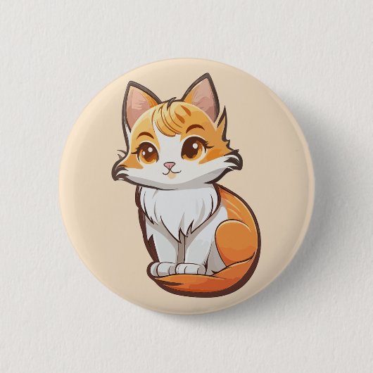 Süßes Kawaii Kätzchen Button (Vorderseite)