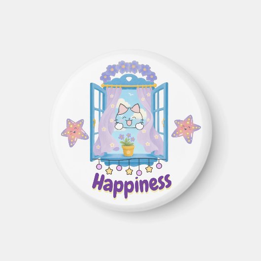 Süßes Kawaii-Kätzchen-Design Magnet (Vorne)