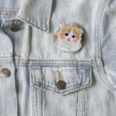 Süßes Kawaii Kätzchen Schamesröte Gesicht Knopf Ab Button (Beispiel)