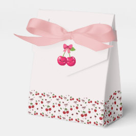 Süßes Kawaii-Kirschen-Paar Rosa und Rote Hochzeit Geschenkschachtel