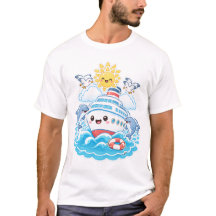 Süßes Kawaii-Kreuzfahrtschiff Delphin Meer Reise