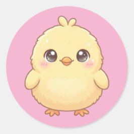 Süßes Kawaii-Küken-Rund-Sticker-Blatt Runder Aufkleber