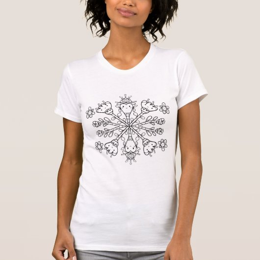 Süßes Kawaii-Mandala T-Shirt (Vorderseite)