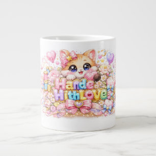 Süßes Kawaii-Mit-Liebe-Gemachtes-Katzen-Name-Paste Jumbo-Tasse