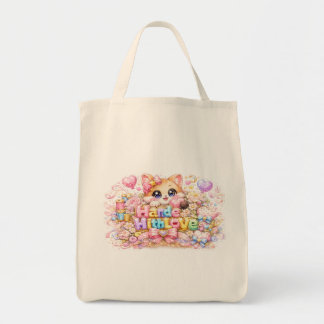 Süßes Kawaii Mit Liebe Gemachtes Katzen-Name Paste Tragetasche