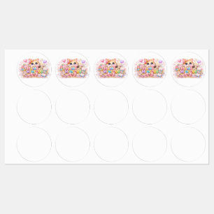 Süßes Kawaii Mit Liebe Gemachtes Katzenname Pastel Etiketten