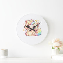 Süßes Kawaii-Regenbogen-Kätzchen-Pastell-Fluffiges