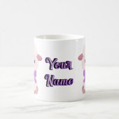 Süßes Kawaii-Sitzendes Fluffiges Lamm Lila-Schleif Kaffeetasse (Mittel)