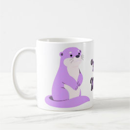 Süßes Kawaii stehendes lila Seeotter-Mug Kaffeetasse