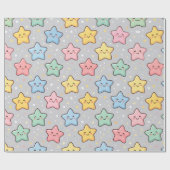 Süßes Kawaii-Stern nahtloses Muster Geschenkpapier (Flach)