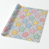Süßes Kawaii-Stern nahtloses Muster Geschenkpapier (Ungerollt)