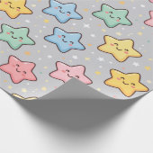 Süßes Kawaii-Stern nahtloses Muster Geschenkpapier (Ecke)