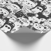 Süßes Kawaii-Tier-Doodle-Muster (1) Geschenkpapier (Ecke)
