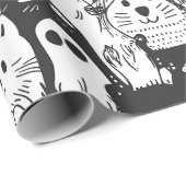 Süßes Kawaii-Tier-Doodle-Muster (1) Geschenkpapier (Rolleneckpunkt)