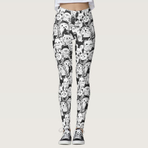 Süßes Kawaii-Tier-Doodle-Muster (1) Leggings