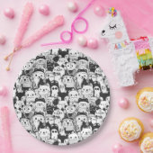 Süßes Kawaii-Tier-Doodle-Muster (1) Pappteller (Party)