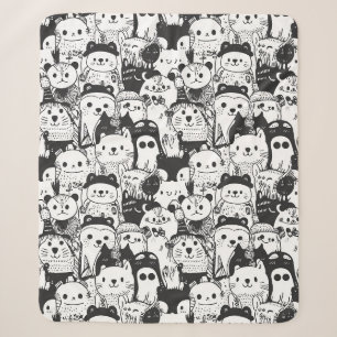 Süßes Kawaii-Tier-Doodle-Muster (1) Sherpadecke