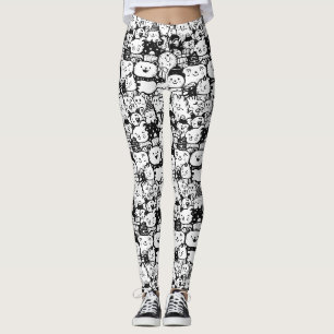 Süßes Kawaii-Tier-Doodle-Muster (2) Leggings