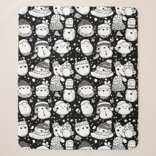 Süßes Kawaii-Tier-Doodle-Muster (3) Sherpadecke