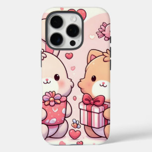 Süßes Kawaii Valentinstier Bärenliebesgeschenk iPhone 16 Pro Hülle