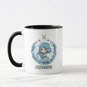 Süßes Kawaii-Wassermann-Sternzeichen Tasse