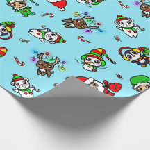 Süßes Kawaii Weihnachtscharaktermuster