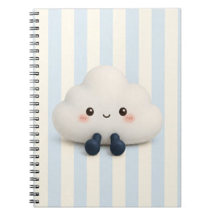 Süßes Kawaii-Wolken-Spiralnotizbuch Notizblock