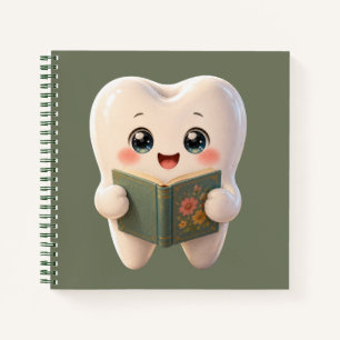 Süßes Kawaii-Zahn-Charakter-Notizbuch Notizblock