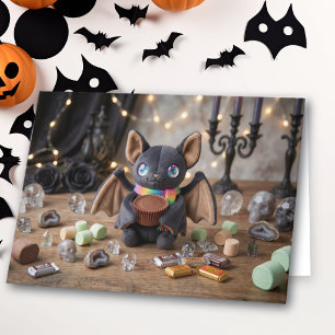 Süßes Kinder-Halloween mit Ausmalbild Karte