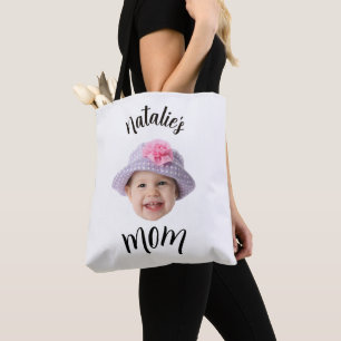 Süßes Kinderbaby-Gesicht Foto Kind Name Mama Tasche