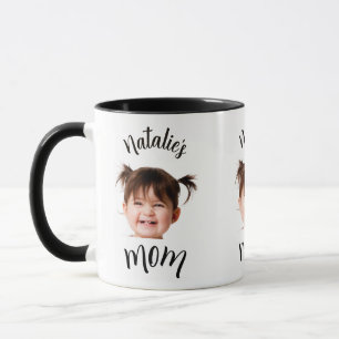 Süßes Kinderbaby-Gesicht Foto Kind Name Mama Tasse